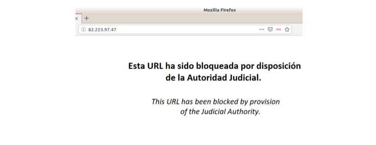 Mensaje de pagina bloqueada